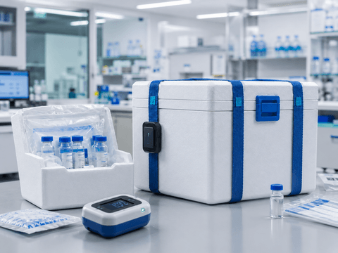 Biological shipment visibility with route, condition and sample-status panels.