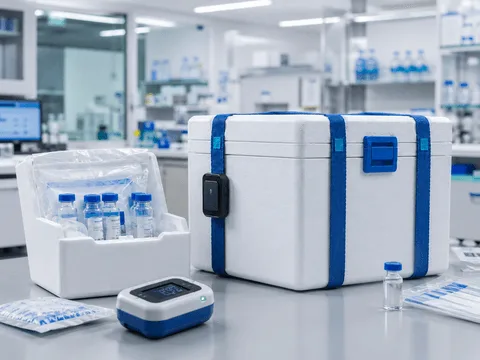 Biological shipment visibility with route, condition and sample-status panels.